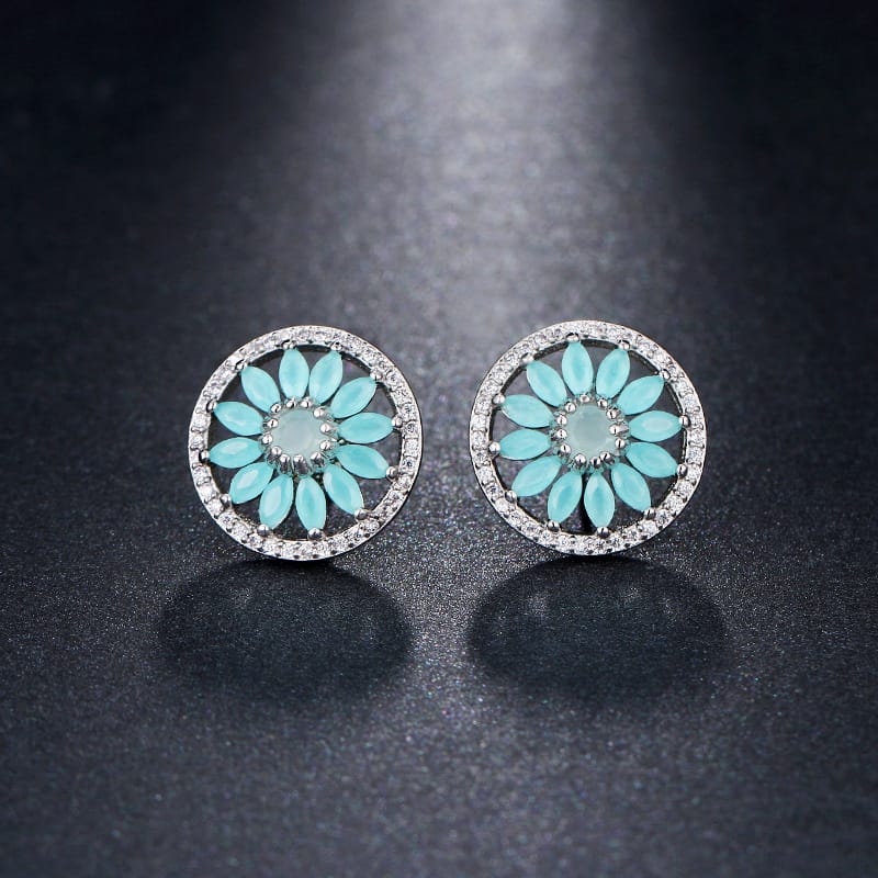 BOUCLES D'OREILLES EN FLEUR DE CRISTAL