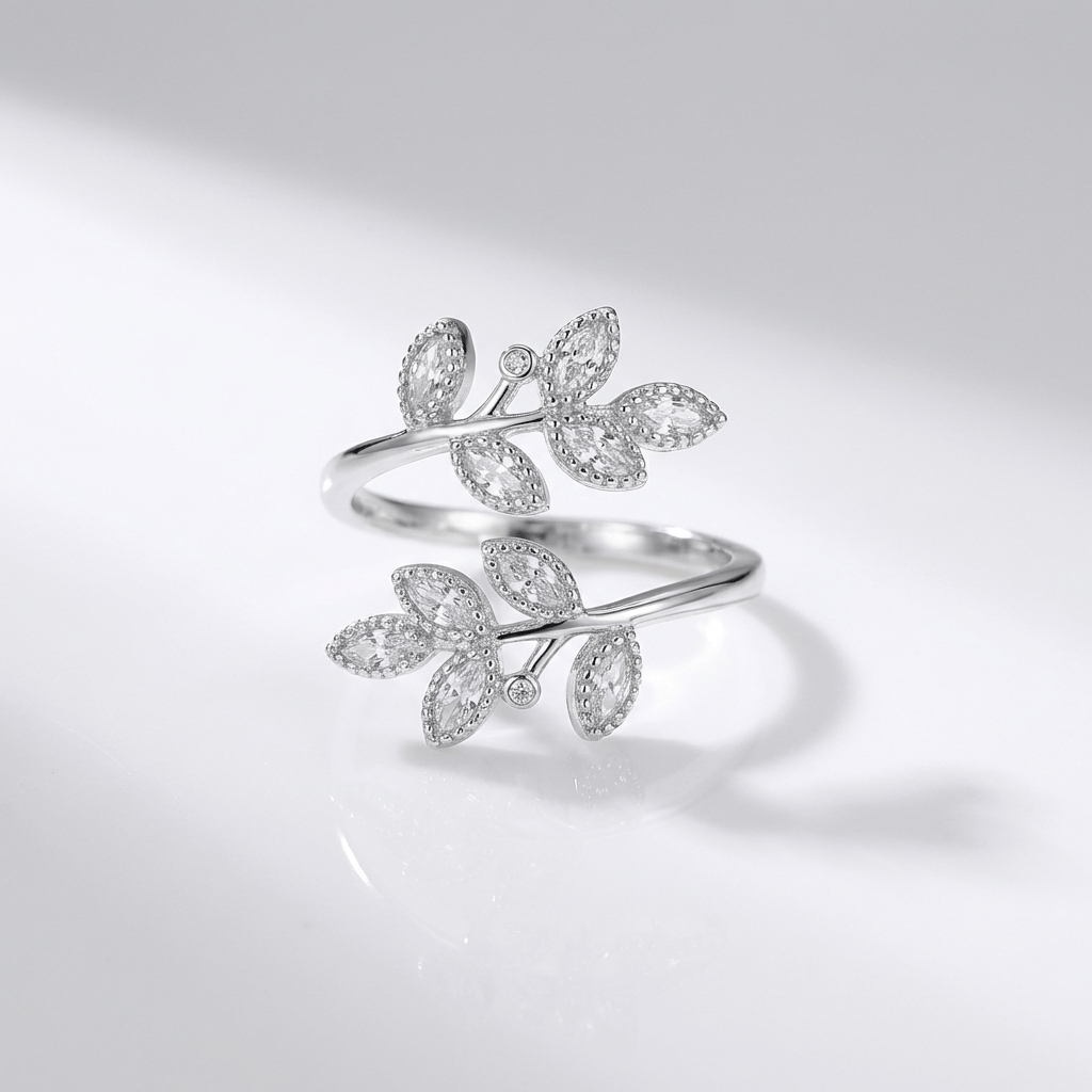 BAGUE EN FEUILLE D'OR - (RÉGLABLE)