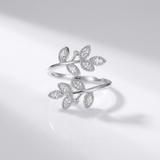BAGUE EN FEUILLE D'OR - (RÉGLABLE)
