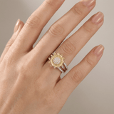 BAGUE DIAMANT SOLEIL EN OR ARGENT