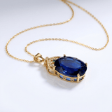 COLLIER VINTAGE EN TOPAZE BLEU OR