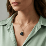 COLLIER VINTAGE EN TOPAZE BLEU OR
