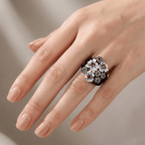 BAGUE JARDIN DE FLEURS EN ÉMAIL COLORÉ