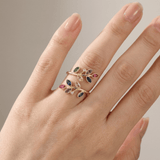 BAGUE EN FEUILLE D'OR - (RÉGLABLE)