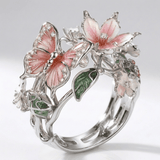 BAGUE RÊVEUSE PAPILLON ARGENT - (RÉGLABLE)