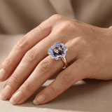 BAGUE OR BLEU FLEURIE