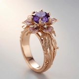 BAGUE FLORA OR VIOLETTE