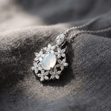 COLLIER EN ZIRCONIA CÉLESTE ET PIERRE DE LUNE