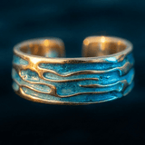 BAGUE LIGNES OCEAN - (RÉGLABLE)