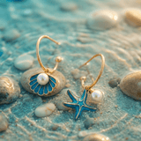 BOUCLES D'OREILLES EN COQUILLAGE ET ÉTOILE