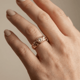 BAGUE EN ZIRCONE VINTAGE EN OR - (RÉGLABLE)