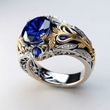 BAGUE BLEUE ROYALE & OR