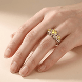 BAGUE COURONNE EN FLEUR D'OR