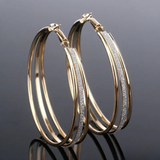 Boucles d'oreilles créoles rétro en or
