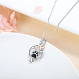 Collier Lucky Paw avec Cœur, Os et Infini – Pendentif "Toujours dans Mon Cœur"