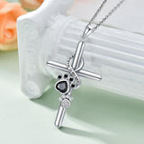 Collier avec Patte et Croix en Argent Sterling 925