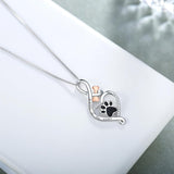 Collier Lucky Paw avec Cœur, Os et Infini – Pendentif "Toujours dans Mon Cœur"