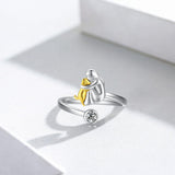 Bague en Argent Sterling 925 avec Zirconia – Réglable et Fait à la Main
