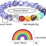Bracelet Mémorial Pont Arc-en-Ciel – Cadeau avec 7 Perles Chakra pour la Perte d'un Animal