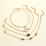 Bracelet set de cœurs dorés Saphir