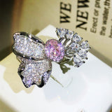 BAGUE PÉTAL ÉCLATANTE - (AJUSTABLE)