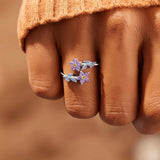 BAGUE GRACE BLEU VIOLET - (RÉGLABLE)