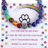 Bracelet Mémorial Pont Arc-en-Ciel – Cadeau avec 7 Perles Chakra pour la Perte d'un Animal