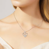 Collier en Argent Sterling avec Patte et Cœur en Zirconium