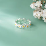 BAGUE COURONNE PÂQUERETTE - (AJUSTABLE)