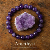 Bracelet de Guérison en Améthyste pour Calme, Soulagement du Stress et Sommeil Plus Profond