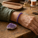 Bracelet de Guérison en Améthyste pour Calme, Soulagement du Stress et Sommeil Plus Profond