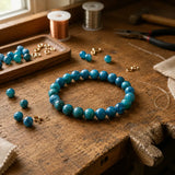 Bracelet en Apatite Bleue pour Clarté, Motivation et Expression de Soi