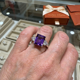 Bague améthyste Trinité | Or blanc
