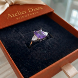 Bague améthyste Trinité | Or blanc
