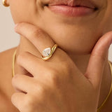 Bague promesse ondulée | Or