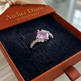 Bague Sommet en saphir rose | Or blanc