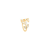 Bague réglable avec opale blanche | Or