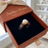 Bague rétro avec perle | Or