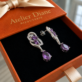 Boucles d'oreilles améthyste éclat scintillant | Or blanc