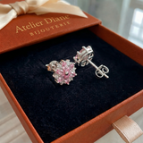 Boucles d'oreilles fleur de cerisier | Or blanc