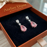 Boucles d'oreilles Mireya éclat rosé | Or blanc