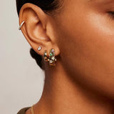 Boucles d'oreilles vague colorée | Or