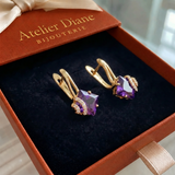 Boucles d'oreilles Zéphira couronne lumineuse pavée | Or rose