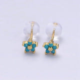 Boucles d'oreilles avec motif floral délicat | Or