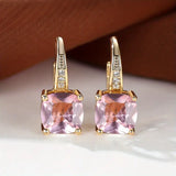 Boucles d'oreilles créoles en pierre de saphir mystique | Or