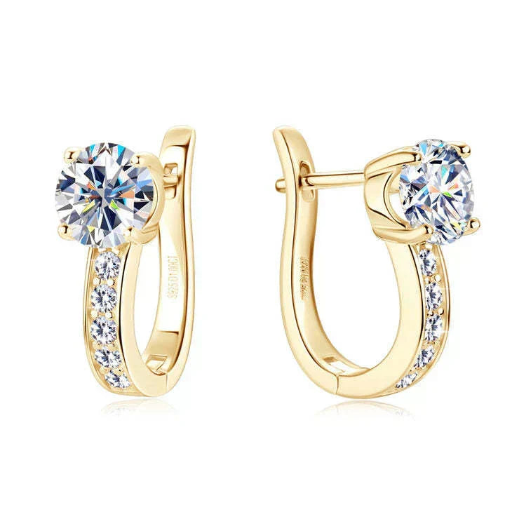 Boucles d'oreilles en Argo avec moissanite | Or