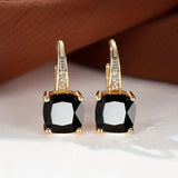 Boucles d'oreilles en anneau en pierre mystique | Or