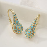 Boucles d'oreilles avec turquoise | Or