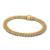 Bracelet maille cubaine pavé | Or