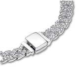 Bracelet maille cubaine pavé | Or blanc